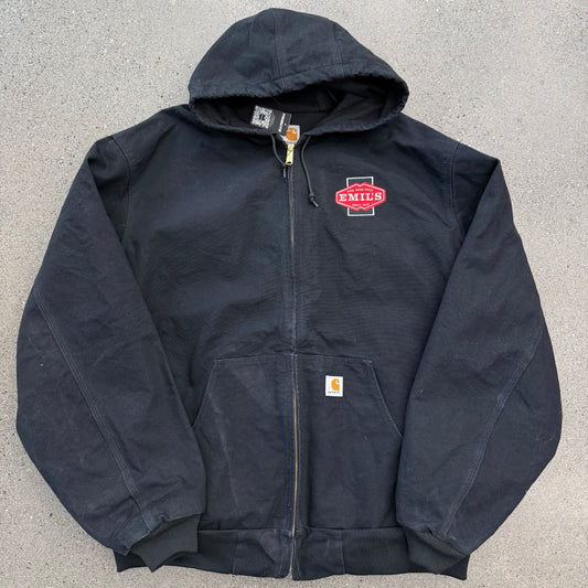 Carhartt Black Hooded Jacket Emilz Pizza SZ 3XL