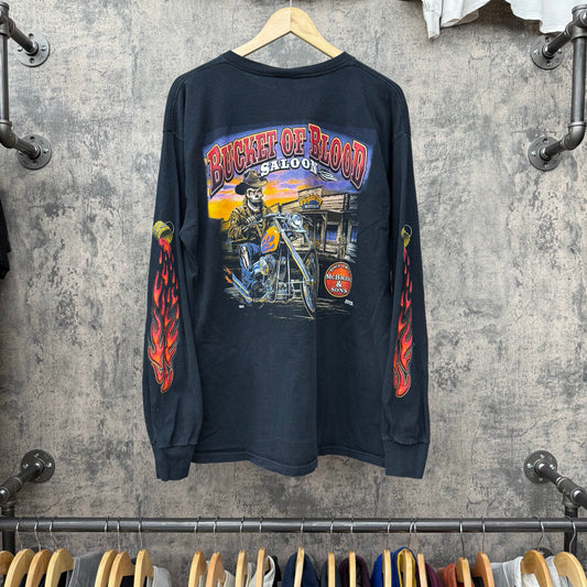 90s Bucket Of Blood Saloon Biker L/S SZ XL