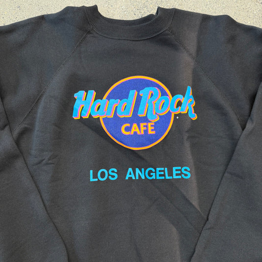 Hard Rock LA Crewneck Black Neon Font SZ XL