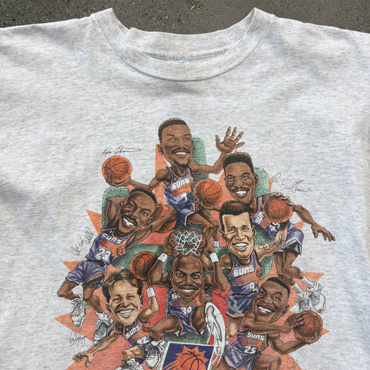 90s Phoenix Suns Caricature Team Tee SZ L