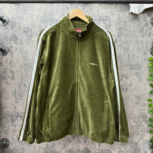 Supreme Dark Olive Velour Studded Jacket SZ XL (NEW)