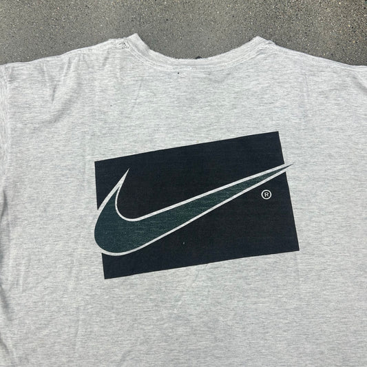 Early 90s Big Swoosh Back Hit Nike Just do it Grey Tee SZ L