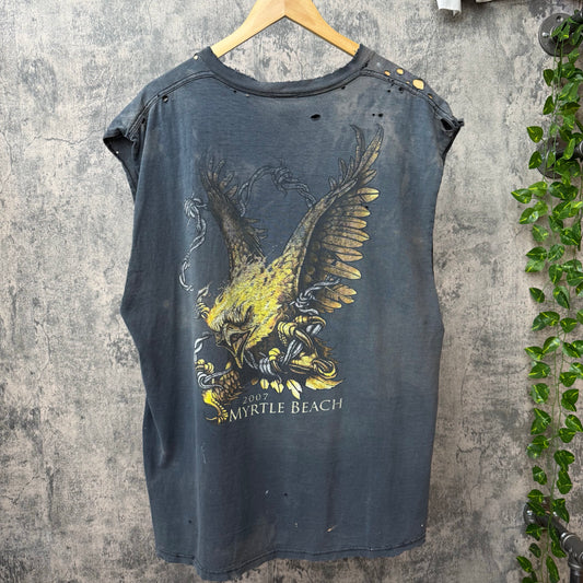 Y2K Cut-Off Biker Tee SZ Large