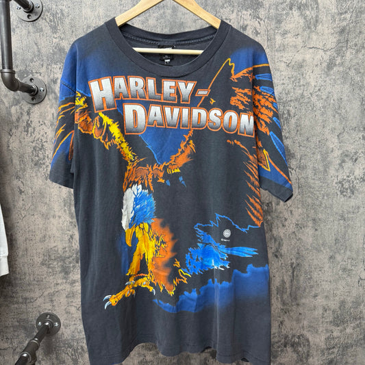 1995 Harley Davidson AOP Eagle Tee SZ XL