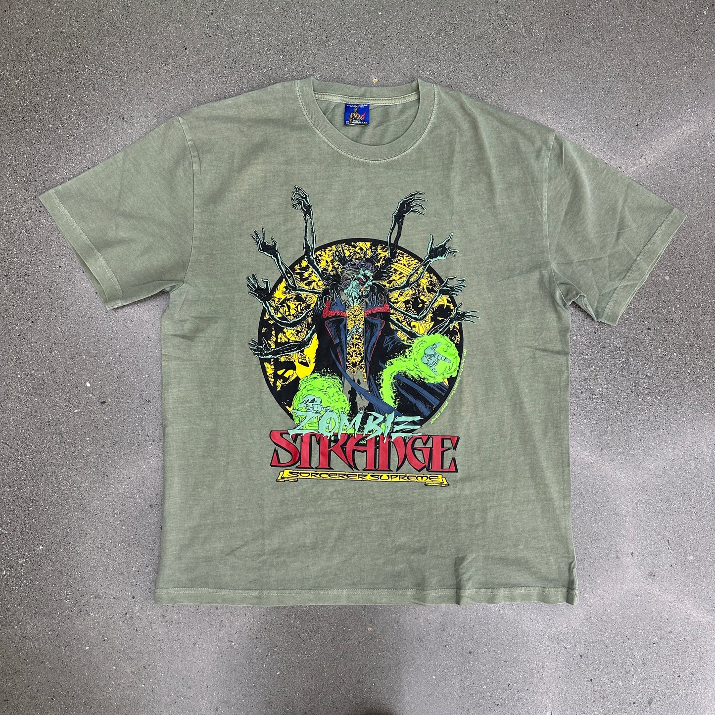 Vintage Rush Zombie DR Strange Faded Green (Multiple Sizes)