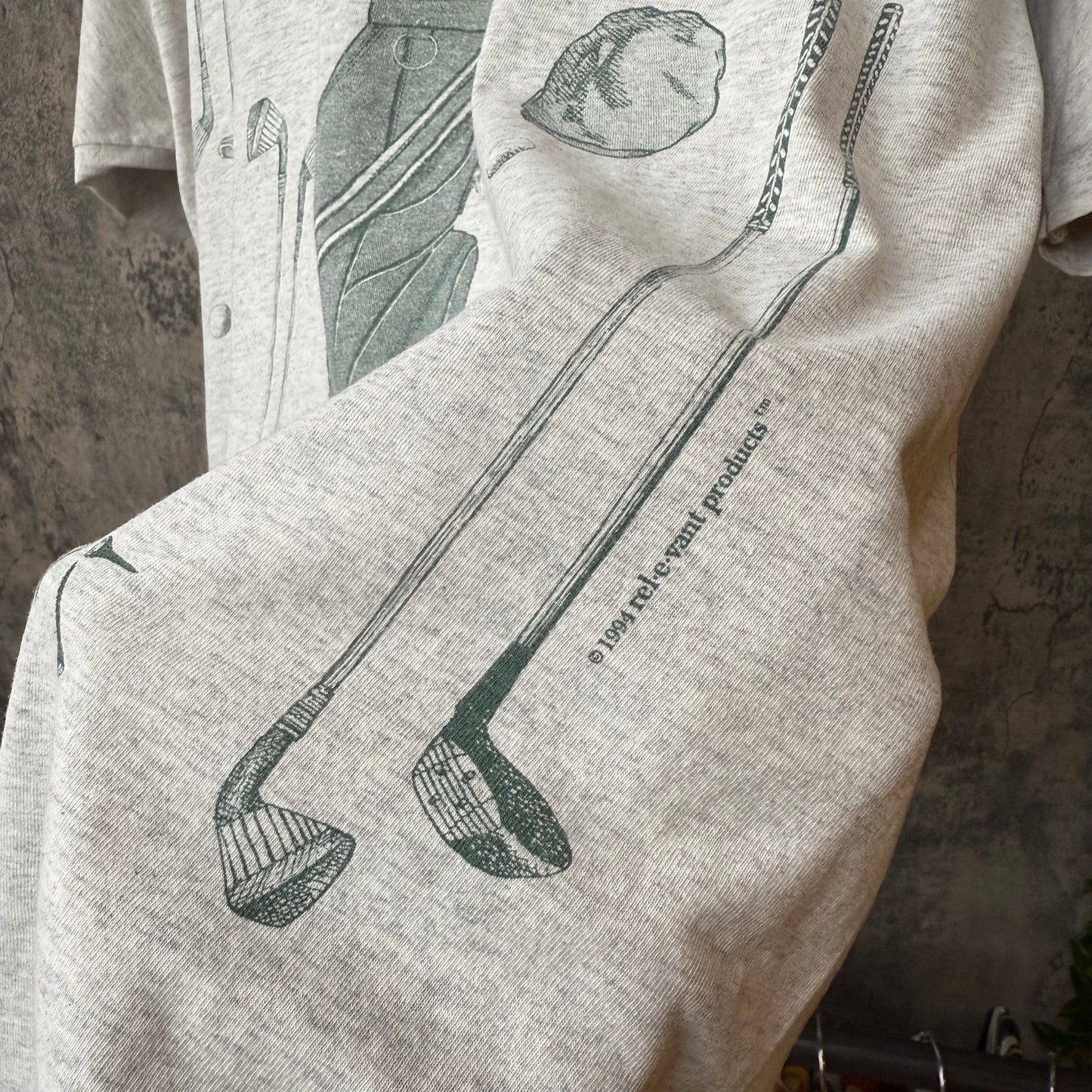 1994 AOP Heather Grey Golf Tee SZ XL