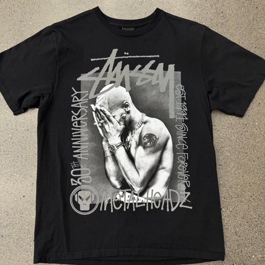 Stussy 30th Anniversary Metal Headz Tee SZ M
