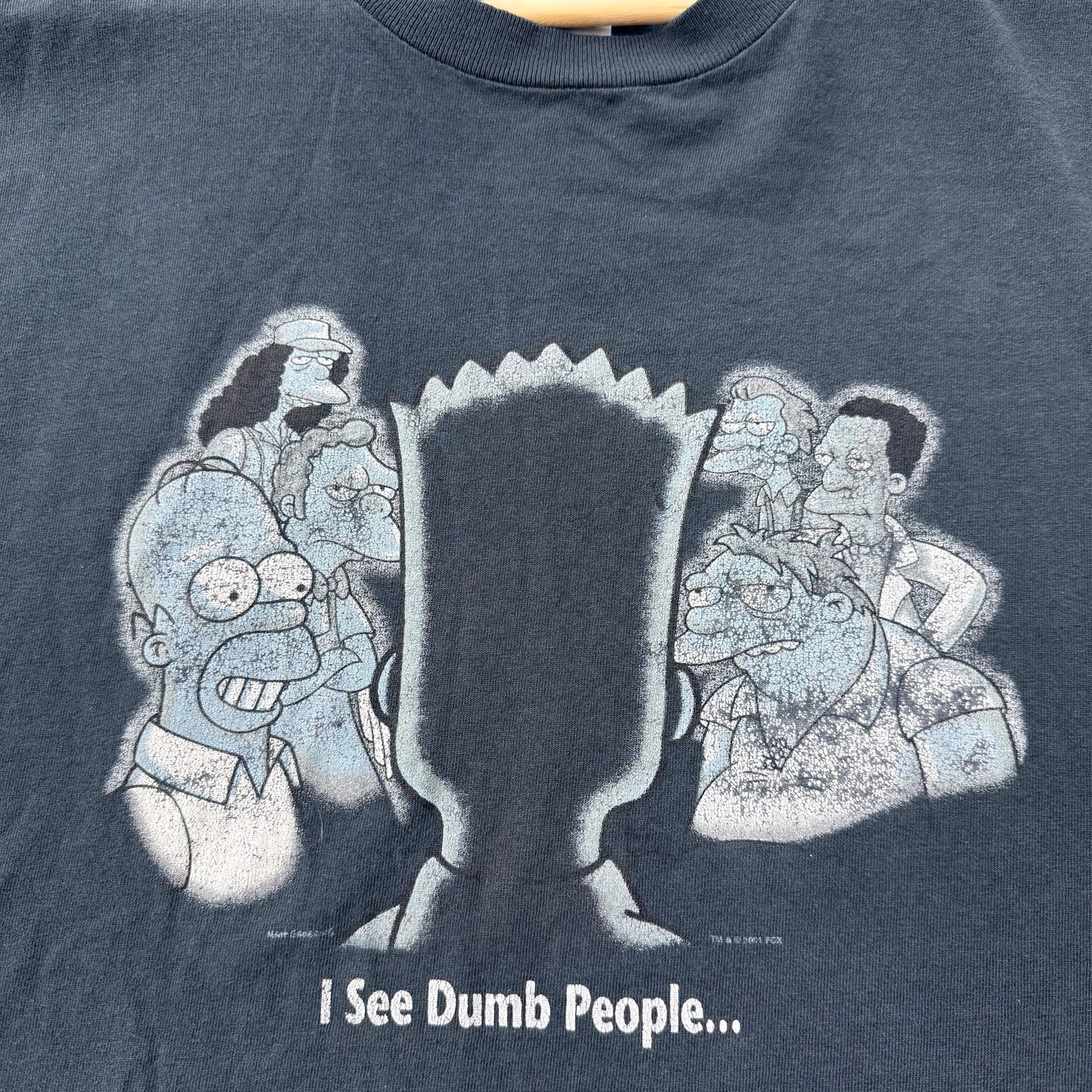 2001 The Simpsons I See Dumb People Cut off Tee SZ XL