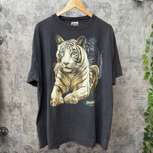90s Rainforest Cafe White Tiger Nature Tee SZ 2XL