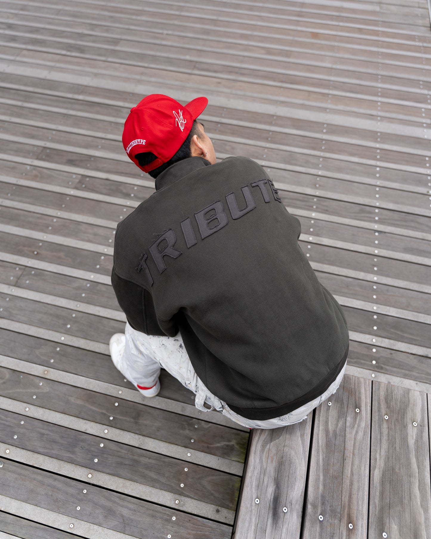 Fleece Bomber Jacket Black Olive