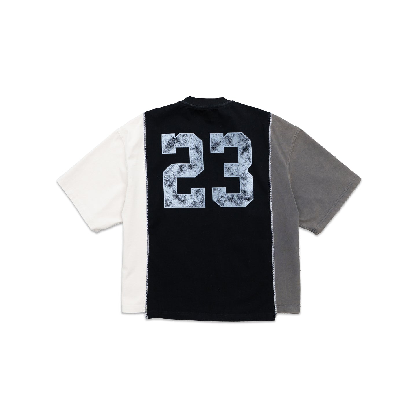 Tri-Color Panel Tee Black/Sand/Charcoal