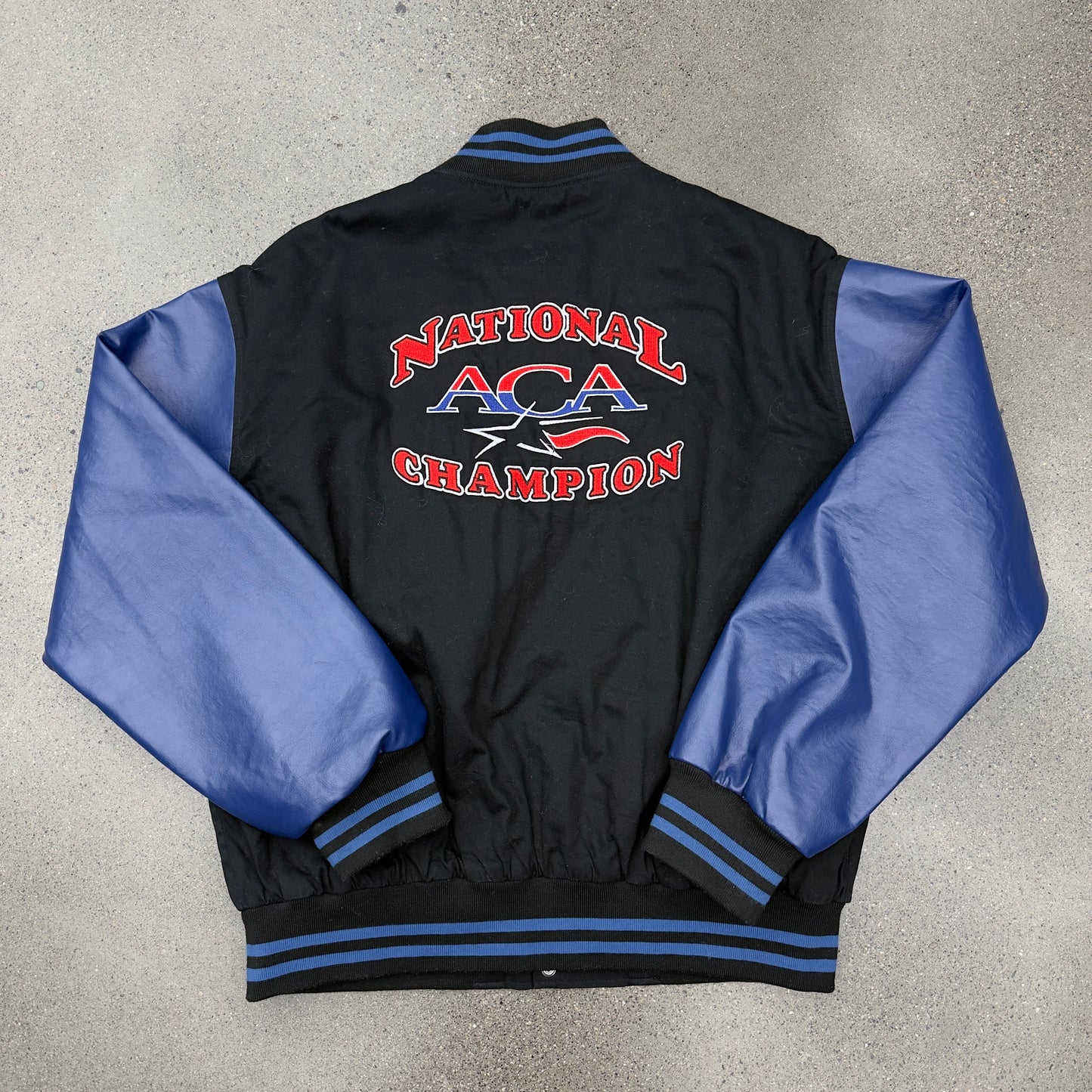 NAC Racing Leather Jacket Black/Blue SZ XL