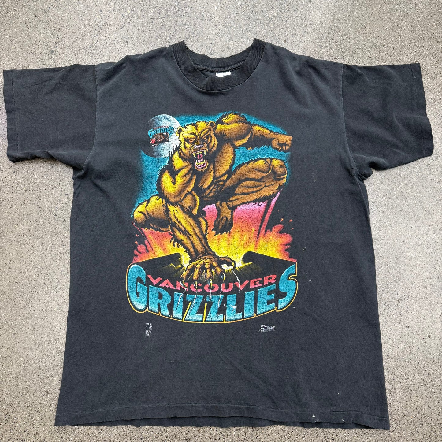 90s Vancouver Grizzlies Mascot Comic Hero Tee SZ XL