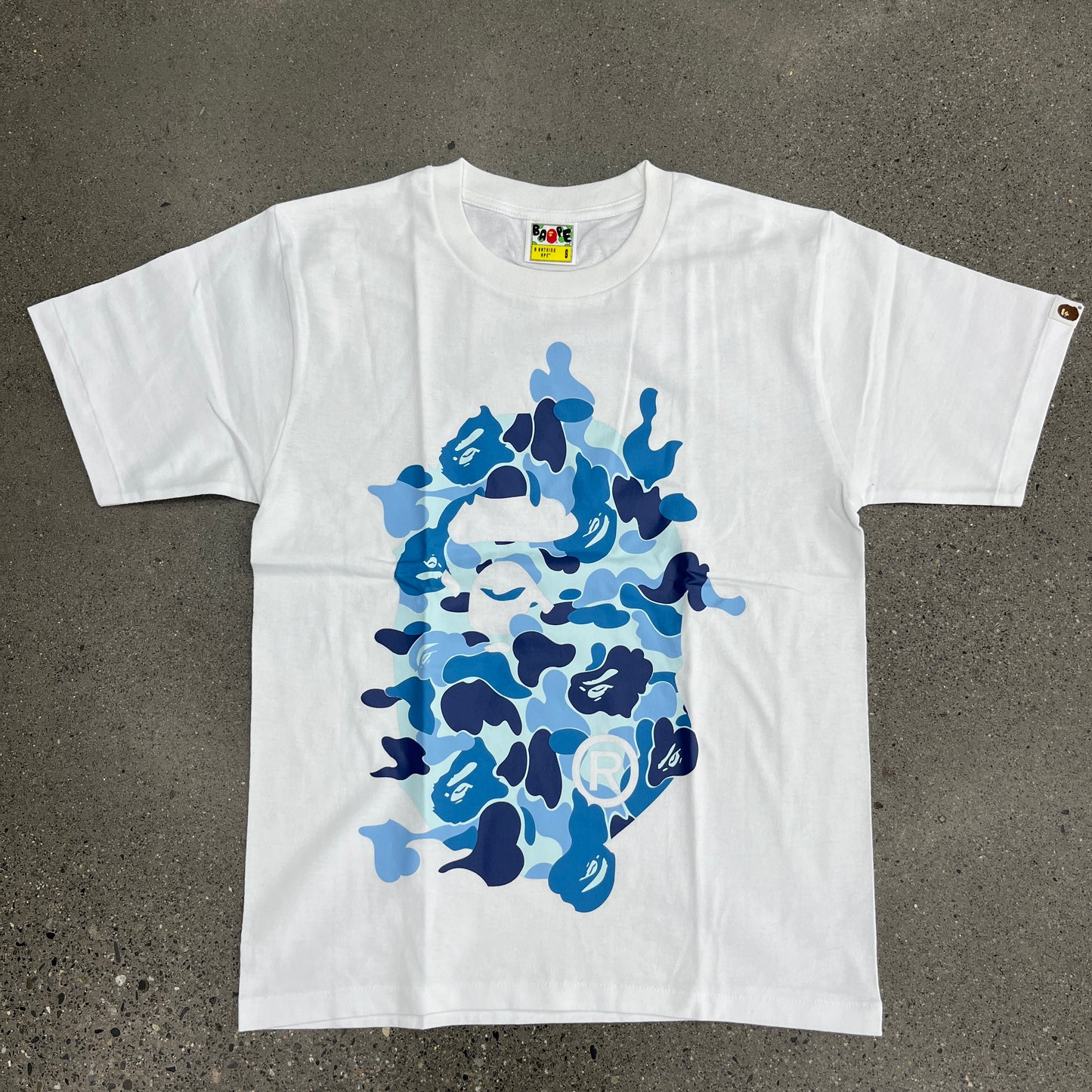 Bape ABC Camo Rebuild Big Head Blue Tee