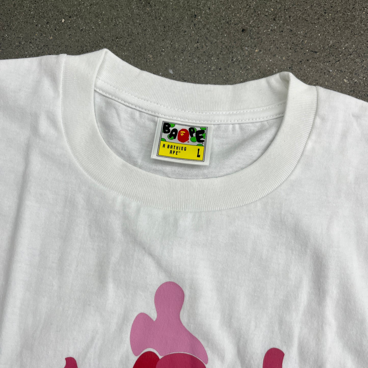 Bape ABC Camo Rebuild Big Ape Head Pink Tee