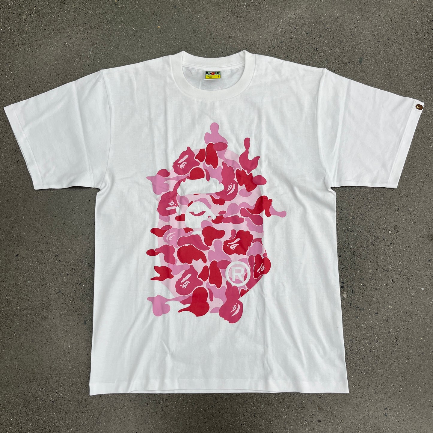 Bape ABC Camo Rebuild Big Ape Head Pink Tee