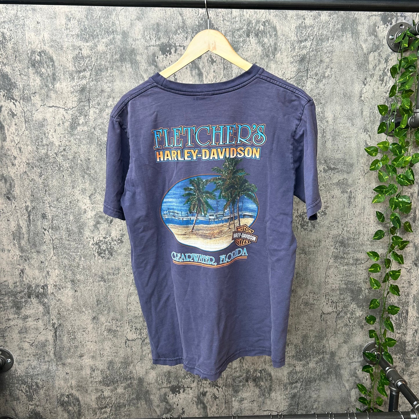 90s Harley Retro Eagle Clearwater, Florida Tee SZ L