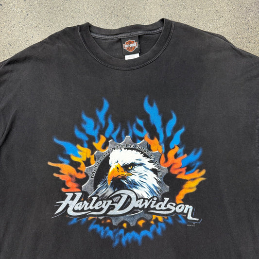 2002 Flaming Eagle Harley Tee SZ 2XL