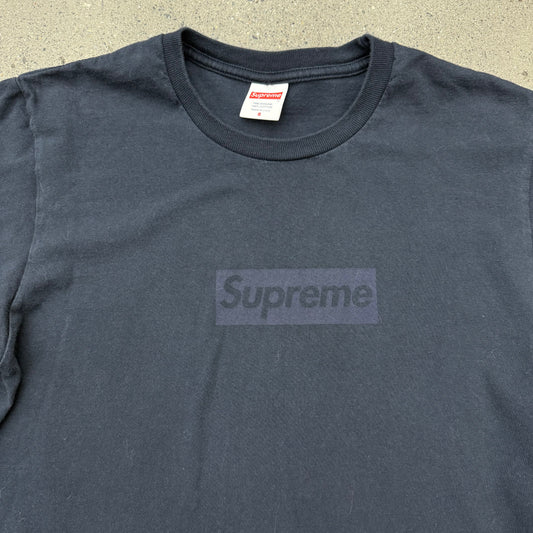 Supreme Tonal Box Logo Tee Navy SZ S