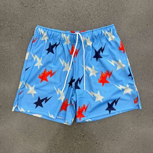 SMS Bapesta Mesh Shorts Blue (Multiple Sizes)