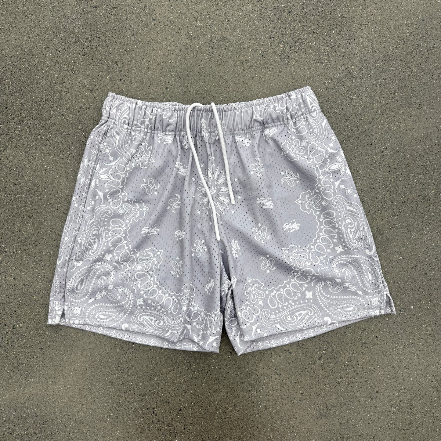 SMS Paisley Mesh Shorts Cool Grey (Multiple Sizes)