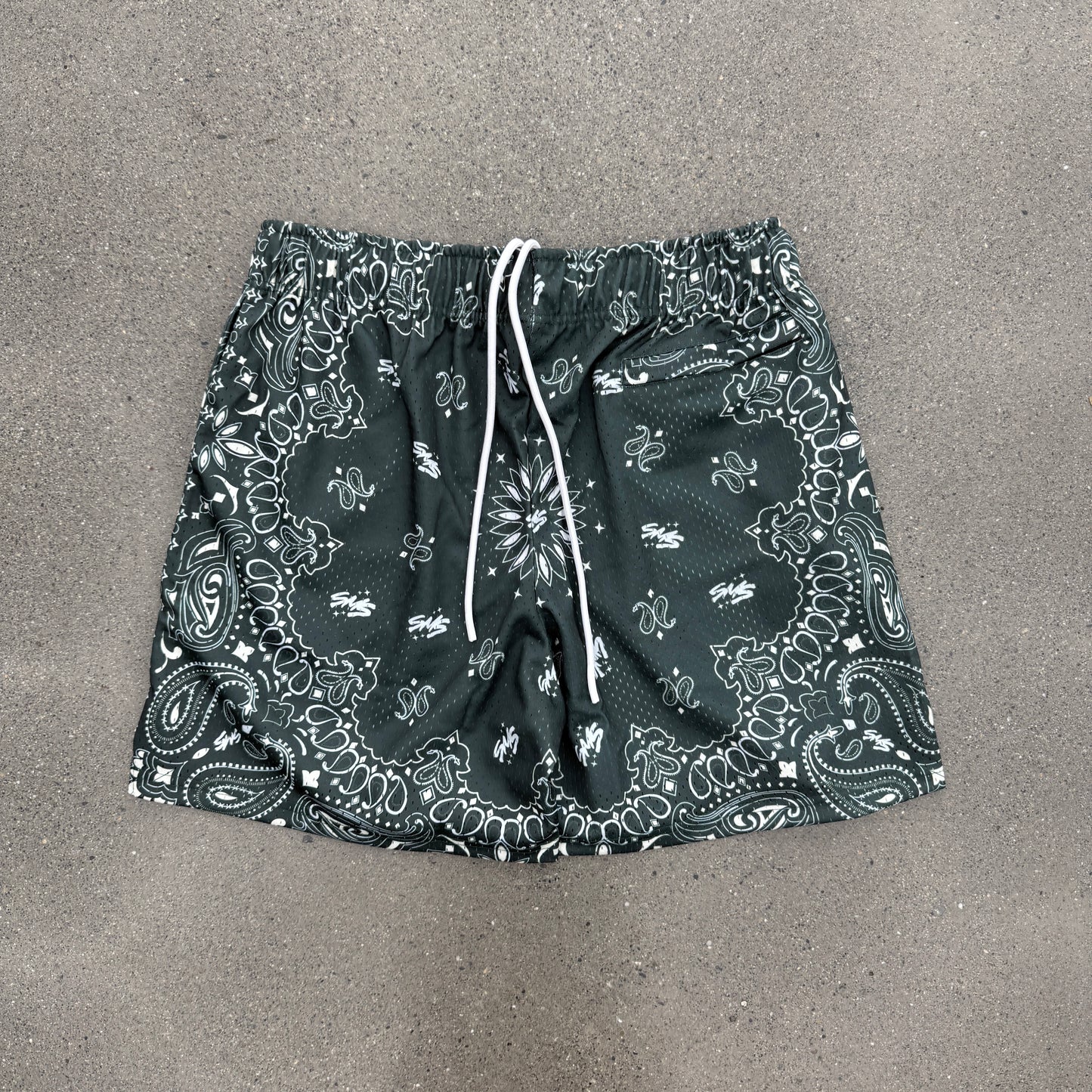 SMS Paisley Mesh Shorts Charcoal (Multiple Sizes)