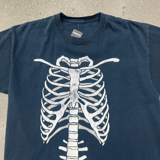 Y2K Skeleton Ribs Tee SZ M