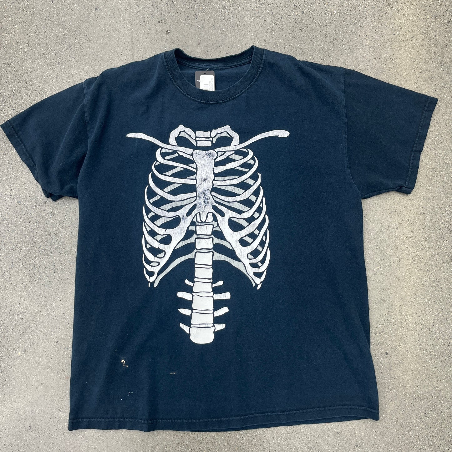 Y2K Skeleton Ribs Tee SZ M