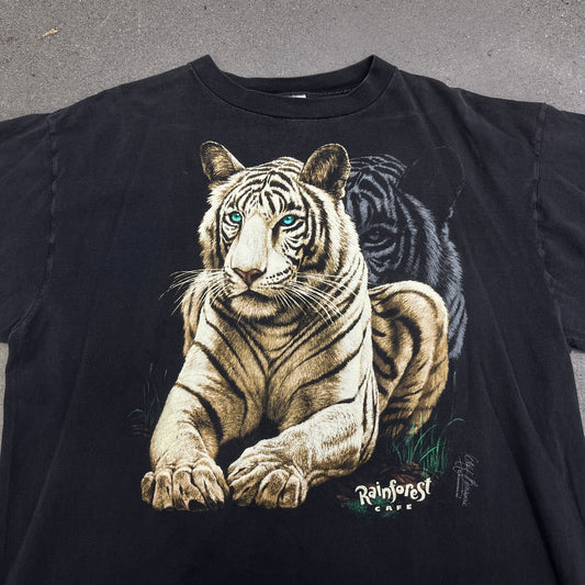 90s Rainforest Cafe White Tiger Nature Tee SZ 2XL