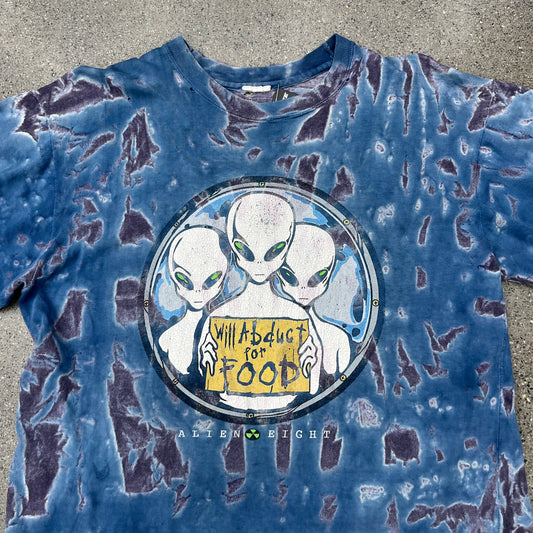 90s Alien Abduct for Food Tee Tie Dye SZ L/XL