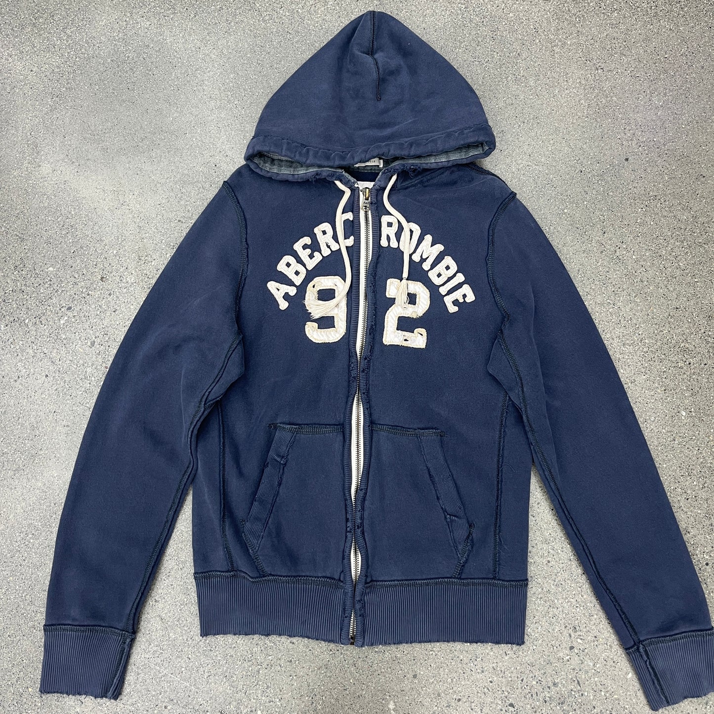 Vintage Y2K Abercrombie Fitch Navy Blue Hoodie SZ L