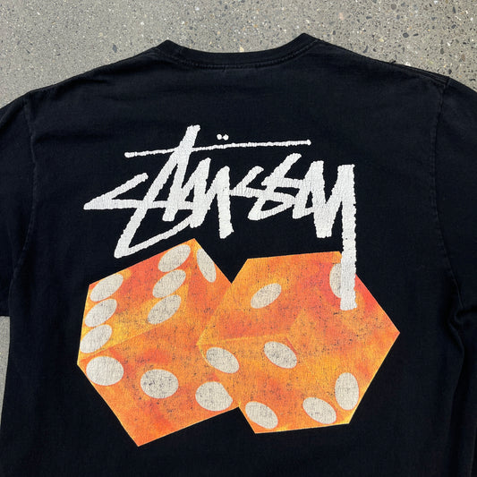 Y2K Stussy Orange Dice Tee SZ L
