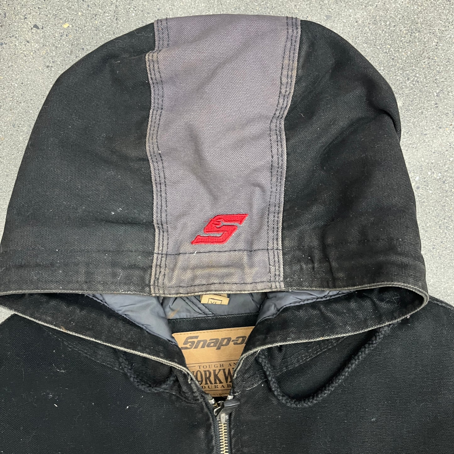 Snap-On Black Quilted Workwear Canvas Jacket SZ XL