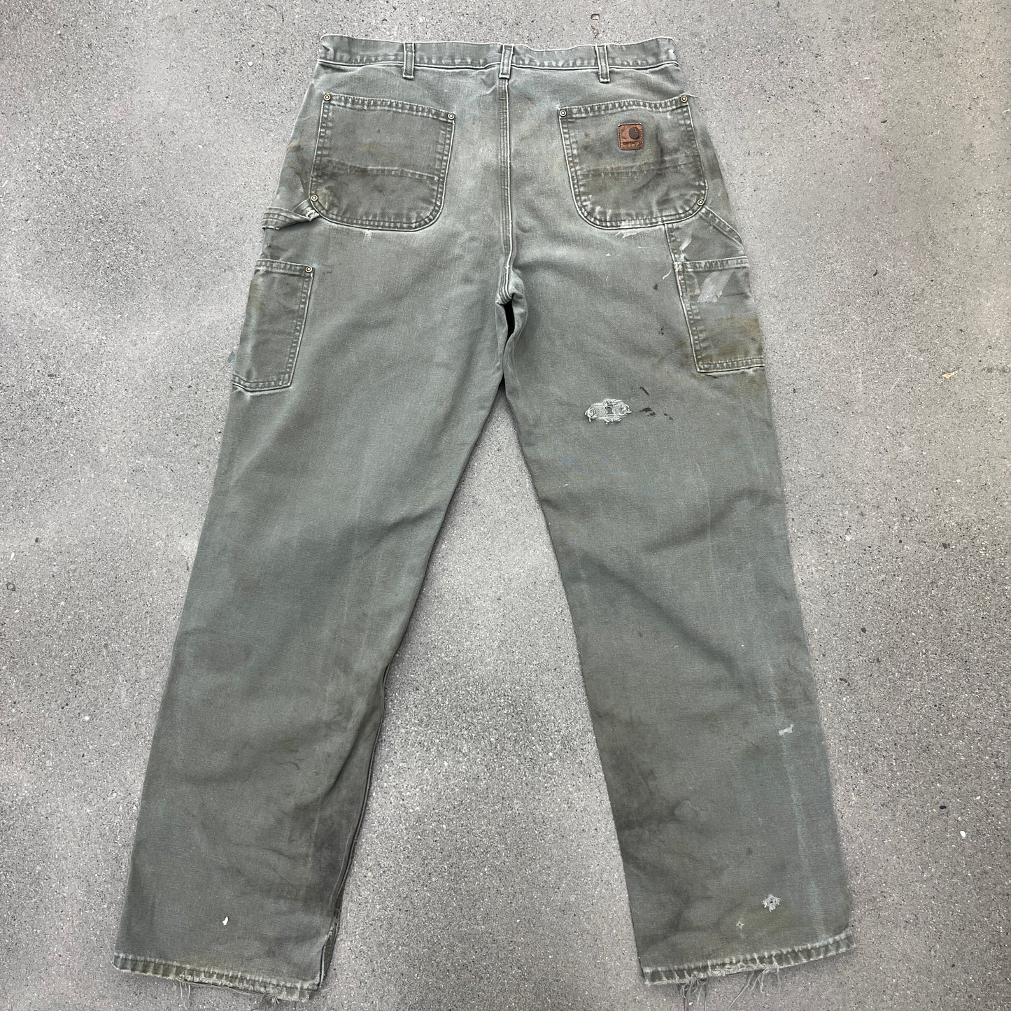 Vintage Carhartt Moss Green Double Knee Pants SZ 36 x 34