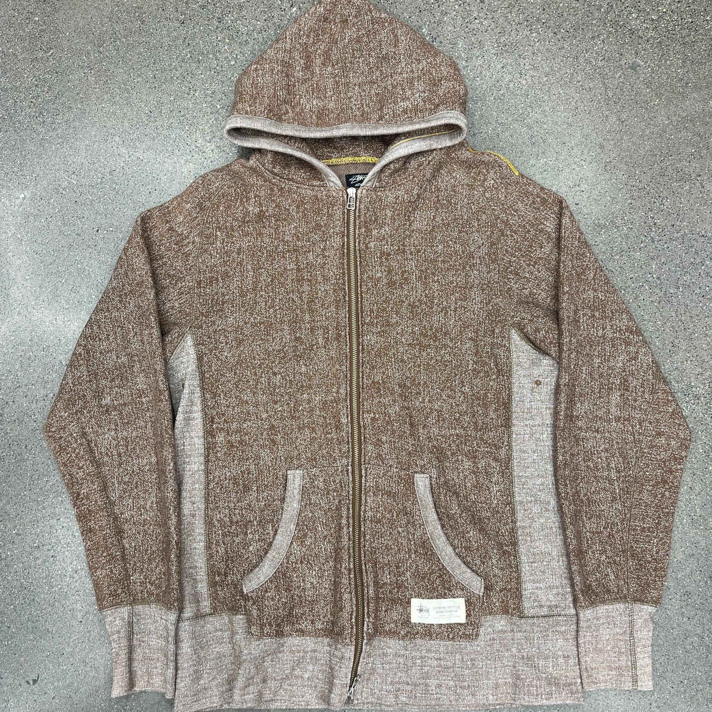 Stussy Brown Zip Up Hoodie SZ M