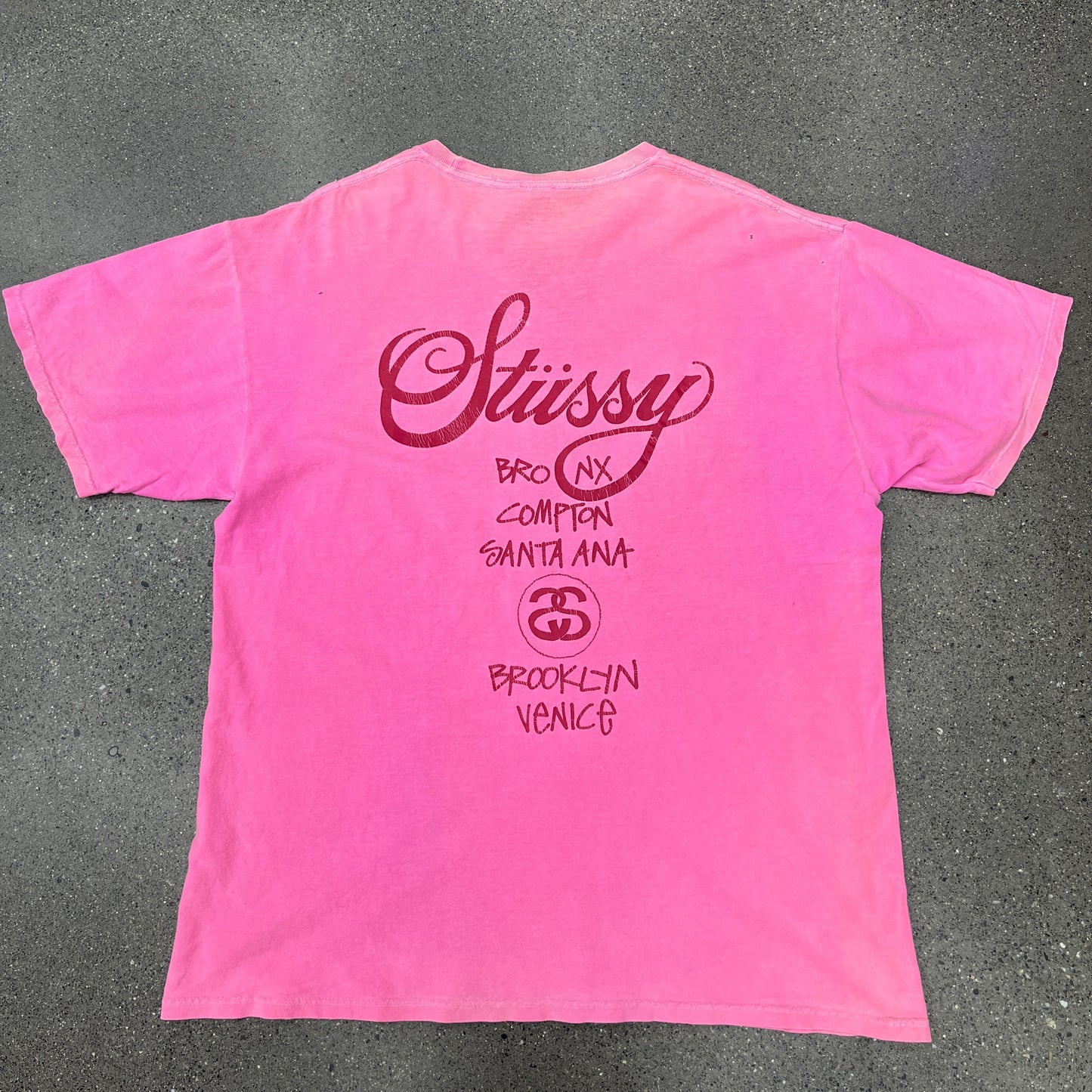Stussy Worldwide Pink Tee SZ XL