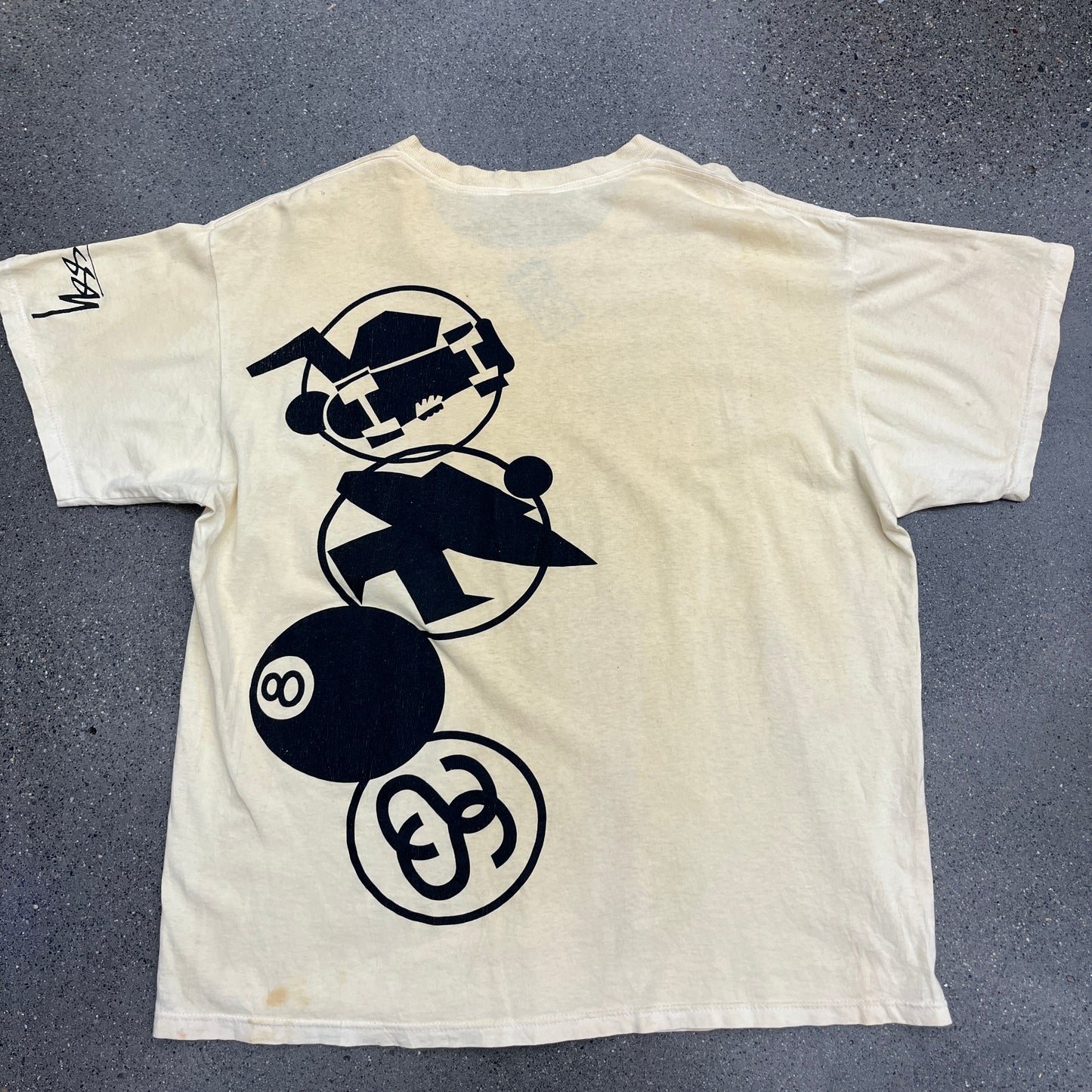 Stussy 8 Ball Logo Pastel Yellow SZ XL