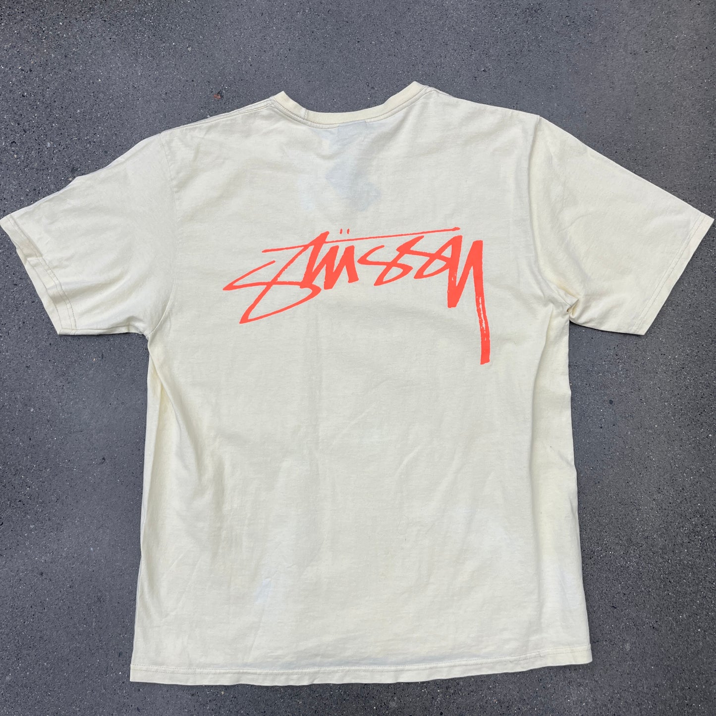 Stussy Surf Logo Pastel Yellow SZ L