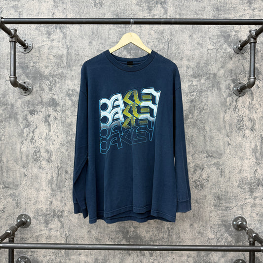 Y2K Oakley Long Sleeve Multi Logo Navy L/S SZ XL