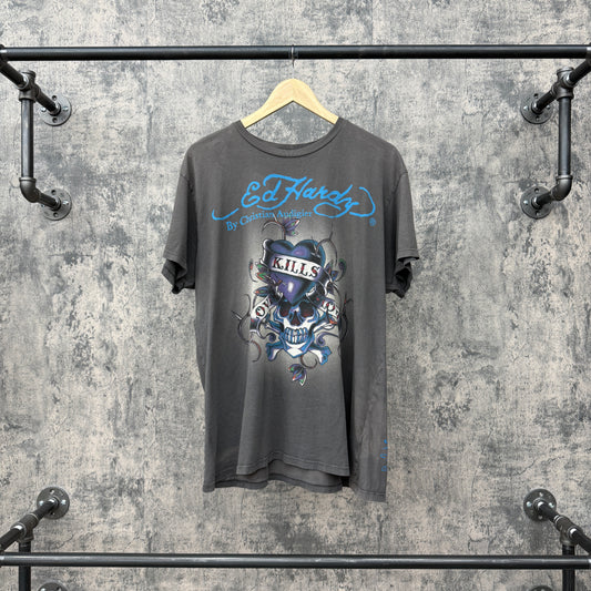 Vintage Ed Hardy x Christian Audigier Skull Tee SZ XL