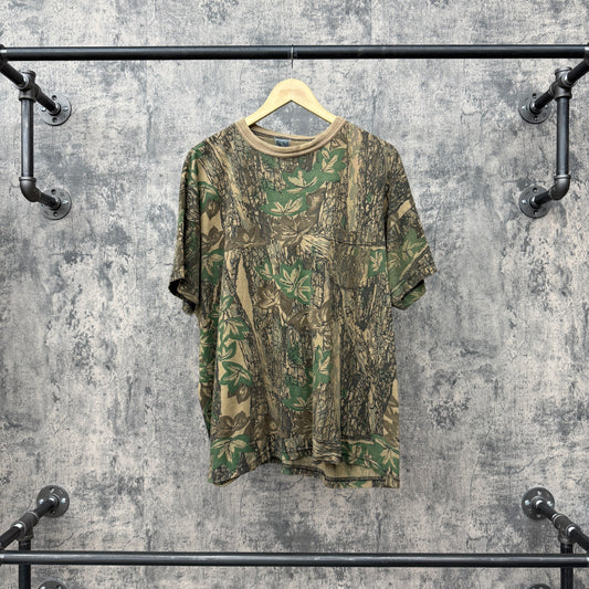 Vintage TreBark Camo Pocket Tee SZ XL