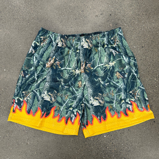 SMS Fire Orange Tree Shorts SZ M