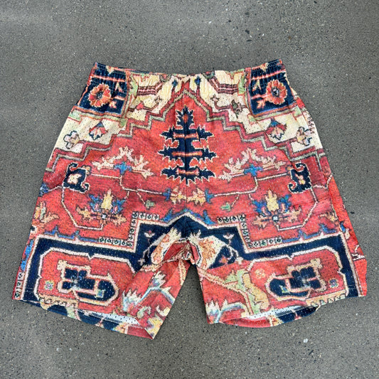 SMS Red Persian Rug Shorts SZ M