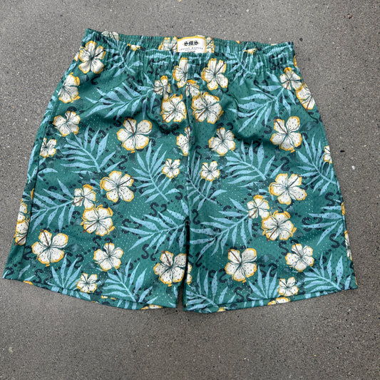 SMS SS Green Hawaiian Shorts SZ M