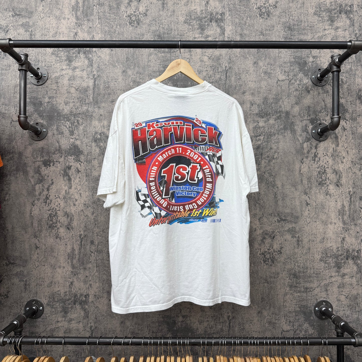 2001 Kevin Harvick Winston Cup Victory Tee White SZ XL