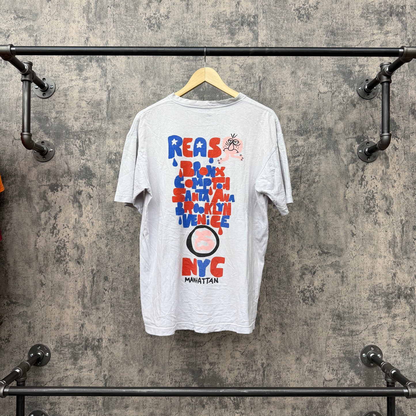 Stussy Red/White/Blue Worldwide Tee (NYC MANHATTAN BOTTOM) SZ L