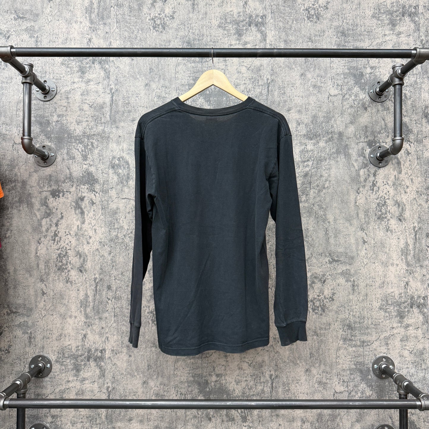 Stussy Long Sleeve Black/Grey/White Logoman SZ M