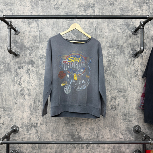 Harley Davidson Street Thunder Crewneck Cutoff SZ L