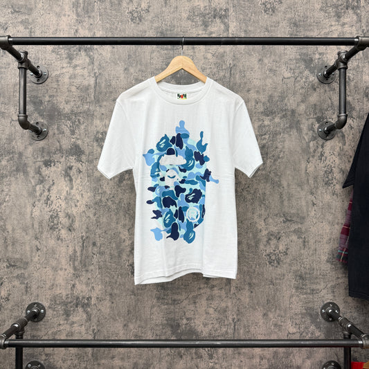 Bape Tee White Baby Blue Camo S