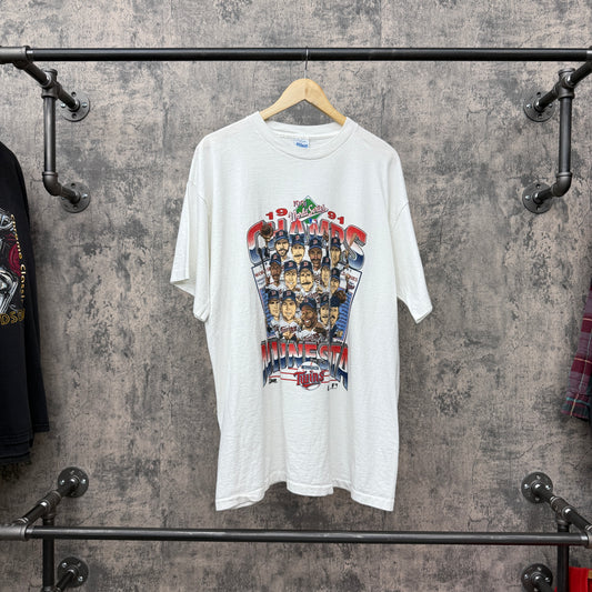 Twins 1991 World Series Caricature Tee SZ L